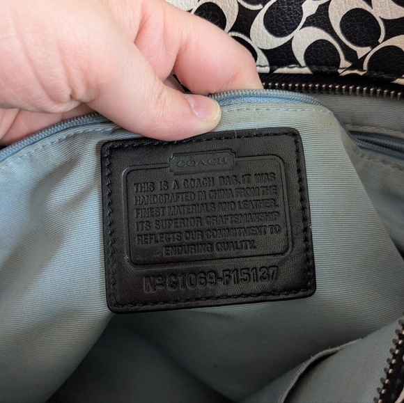 Coach Y2K Tote Bag Chelsea Heritage Signature Logo – Black, Cream, Grey - Picture 8 of 8